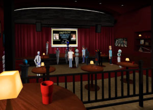 A virtual meeting place from AltspaceVR, one of the many companies bringing users together through social VR.