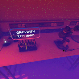 hand tracking GIF inside a virtual laboratory